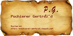 Pschierer Gertrúd névjegykártya